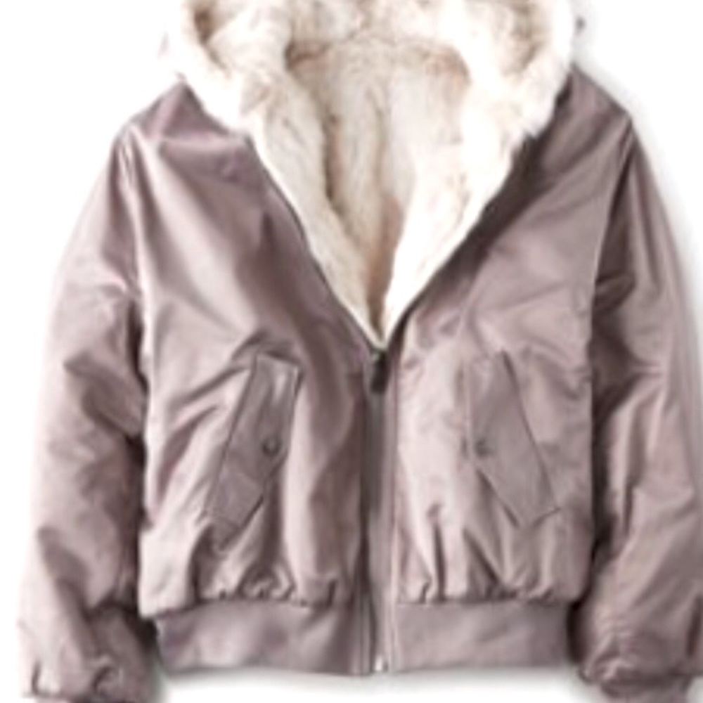 AE Reversible Faux Fur bomber jacket